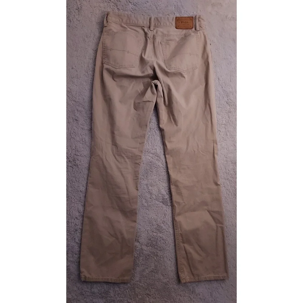 Polo Ralph Lauren Pants‎ Mens 32x32 Varick Slim Straight Studded Chino Beige